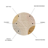 Rabbit - Washable Non - Slip Round Rug - Ivory / Light Brown - Furniture Home Direct