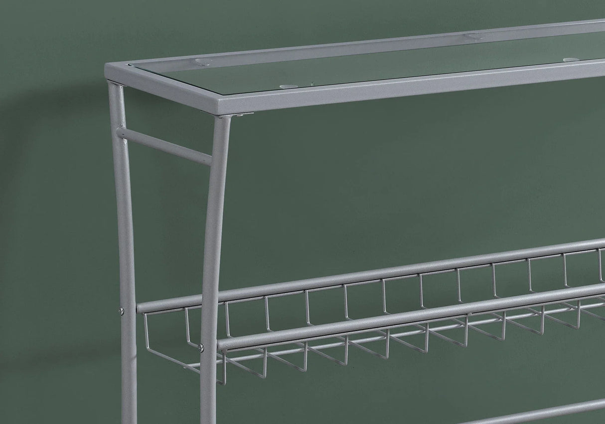 Accent Console Table For Entryway, Contemporary & Modern - Silver - Furniture Home Direct