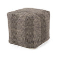 Barracuda - Handcrafted Cotton Pouf With Chevron Pattern - Brown / Beige - Furniture Home Direct