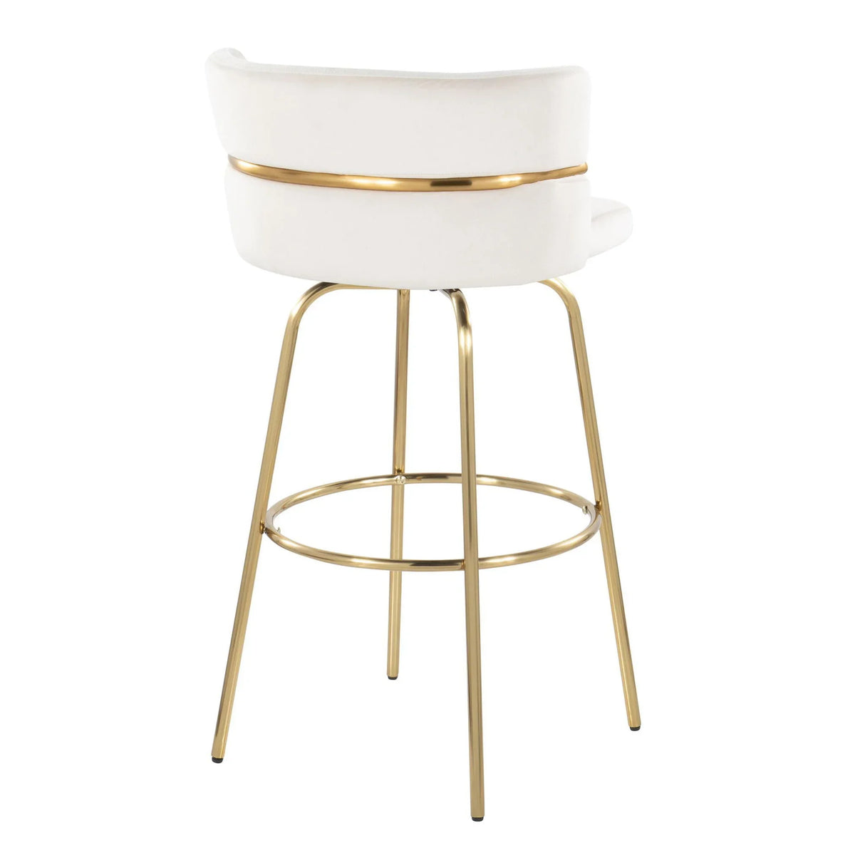 Cinch - Glam / Art Deco Fixed Height Barstool With Swivel With Round Footrest (Set of 2) - Furniture Home Direct
