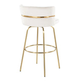 Cinch - Glam / Art Deco Fixed Height Barstool With Swivel With Round Footrest (Set of 2) - Furniture Home Direct