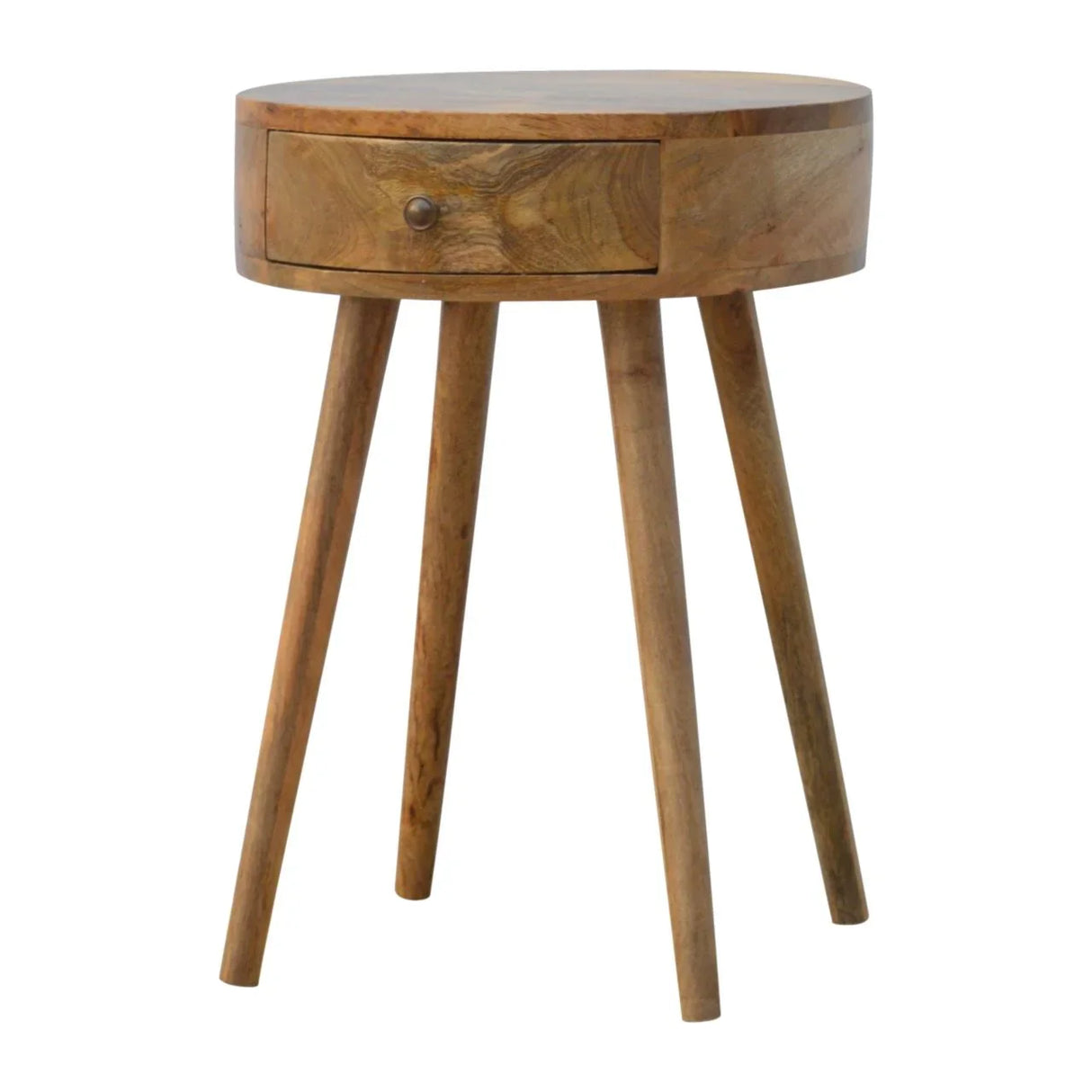 Nordic Chestnut Circular Nightstand - Furniture Home Direct