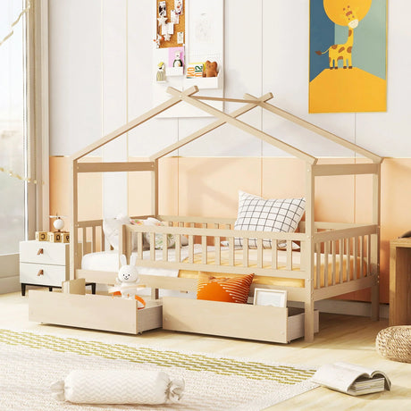 House Bed With 2 Drawers - Furniture Home Direct