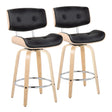 Lombardi - Mid Century Modern Fixed Height Counter Stool With Swivel With Round Footrest (Set of 2) - Furniture Home Direct