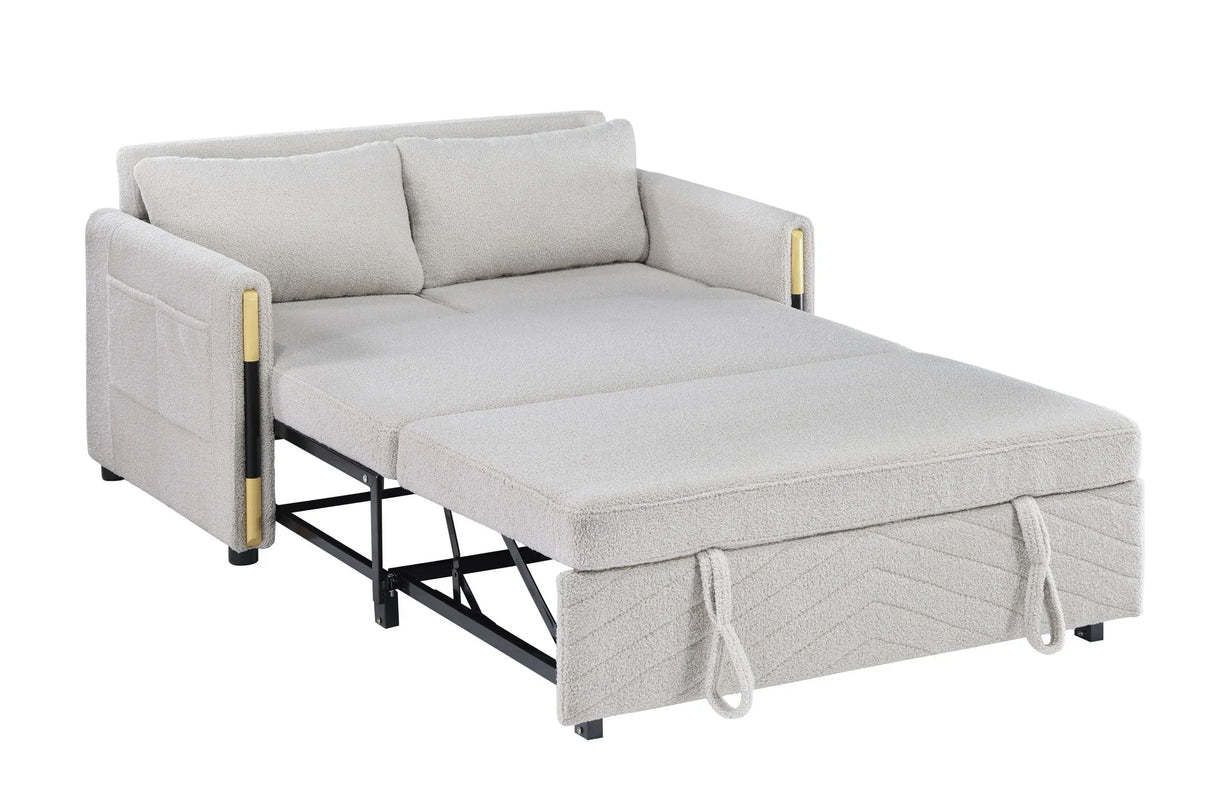Percy - Teddy Velvet Sleeper Loveseat With Dual-Pull Sleeper Design - Furniture Home Direct