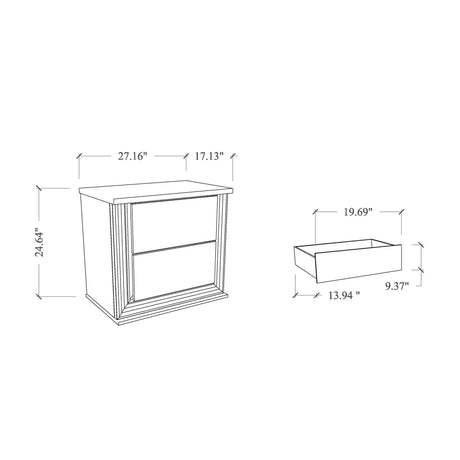 Moon - Smooth Nightstand With LED - White - Furniture Home Direct