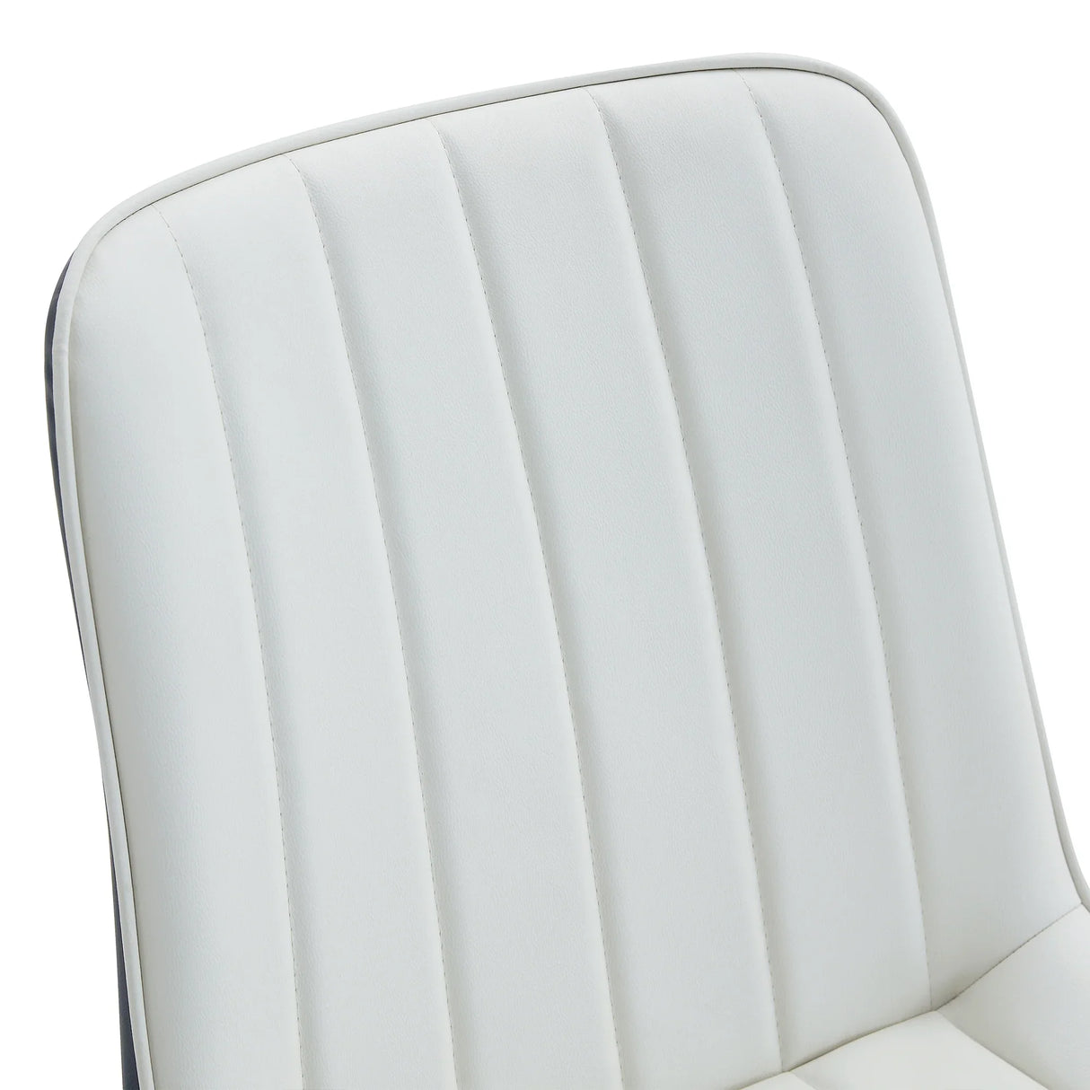 Dining Chairs Four Upholstered Leather Black Legs White - Furniture Home Direct