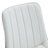 Dining Chairs Four Upholstered Leather Black Legs White - Furniture Home Direct