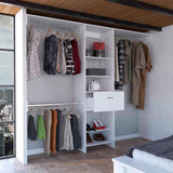 Closet System With Five Shelves Drawer Rods Bedroom White - Furniture Home Direct