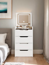 Vanity Desk with Flip Top Mirror and Drawers White - Furniture Home Direct