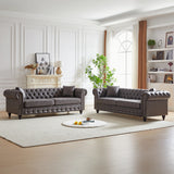 Traditional 2 Piece Living Room Set (2 Sofas) - Gray - Furniture Home Direct