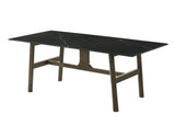 Destin - 8 Pieces Dining Room Set - Ceramic Walnut / Light Gray - Furniture Home Direct
