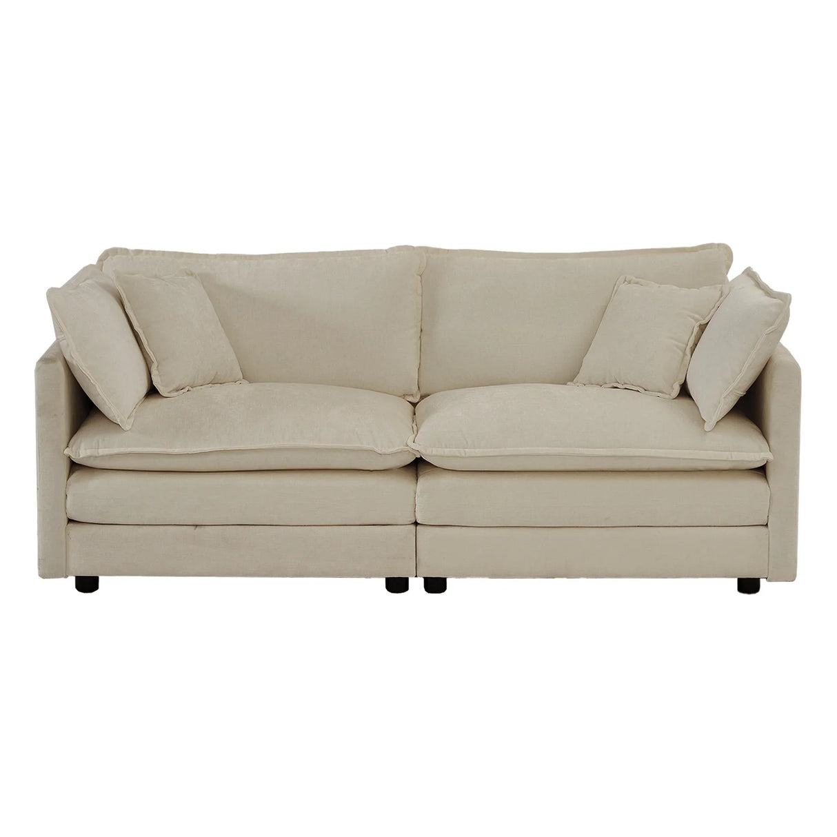 Oversized 3 Piece Living Room Set Including One Sofa and Two Love Seats - Beige - Furniture Home Direct