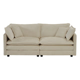 Oversized 3 Piece Living Room Set Including One Sofa and Two Love Seats - Beige - Furniture Home Direct