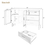 Modern Sideboard Buffet Cabinet Marble Sticker Tabletop And Amber-Yellow Tempered Glass Doors With Gold Metal Legs & Handles - Furniture Home Direct