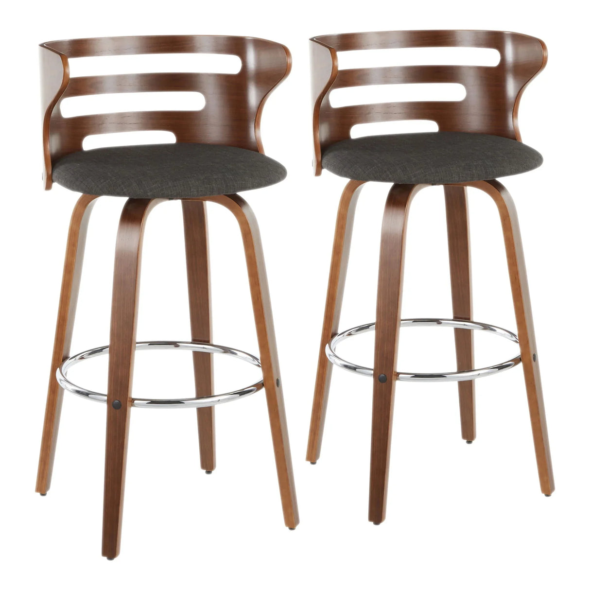 Cosini - Mid Century Modern Fixed Height Barstool With Swivel (Set of 2) - Furniture Home Direct