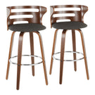 Cosini - Mid Century Modern Fixed Height Barstool With Swivel (Set of 2) - Furniture Home Direct
