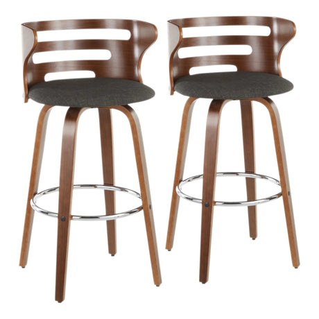 Cosini - Mid Century Modern Fixed Height Barstool With Swivel (Set of 2) - Furniture Home Direct