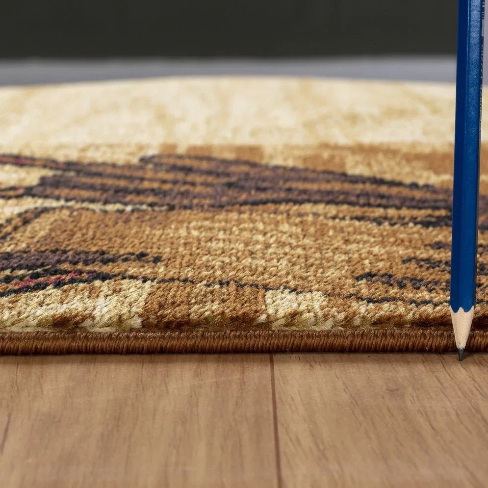 Tribes - 5'3" X 7'3" Southwest Area Rug Polypropylene - Beige - Furniture Home Direct