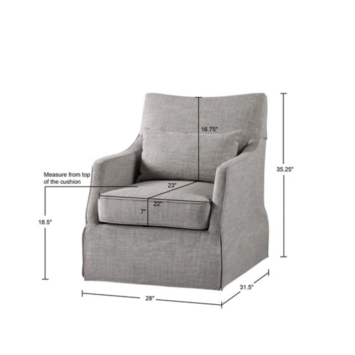 Traditional Design London Skirted Swivel Chair - Furniture Home Direct
