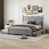 Platform Bed With With 2 Big Drawers And Trundle - Furniture Home Direct