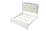 Bedroom Set Modern Upholstered Bed Dresser Mirror White - Furniture Home Direct
