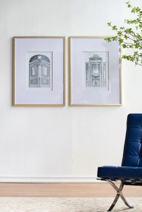 Fake Pencil Architectual Wall Art, Wall Decor Accent (Set of 2) - Silver - Furniture Home Direct