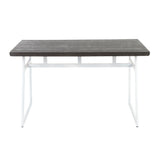 Geo - Industrial Dining Table - Vintage White / Espresso - Furniture Home Direct