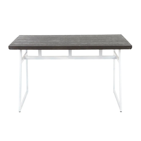 Geo - Industrial Dining Table - Vintage White / Espresso - Furniture Home Direct