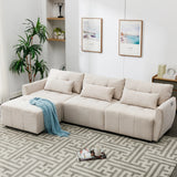 113.3 Modular Sectional With Ottoman And USB C Ports Beige - Furniture Home Direct