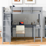Modern Loft Bed With Desk And Shelves - Furniture Home Direct