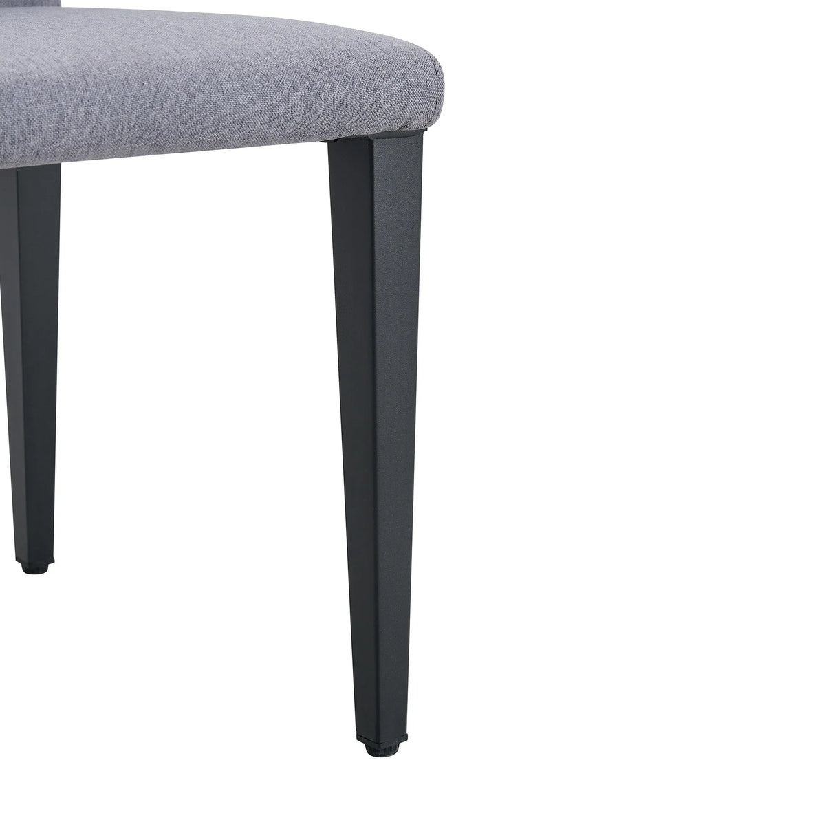 Dining Set Glass Top Table With Eight Fabric Chairs Gray - Furniture Home Direct