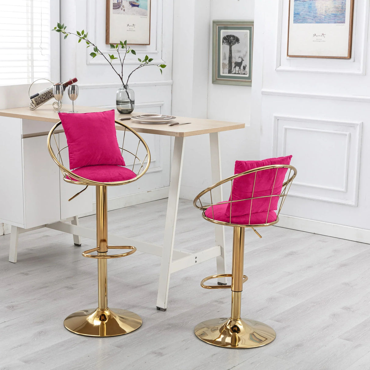 Unique Design Bar Chair, 360 Degree Rotation, Adjustable Height, Suitable For Dining Room And Bar - Furniture Home Direct