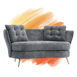 Loveseat Sofa, Upholstered Couch With Metal Legs - Furniture Home Direct