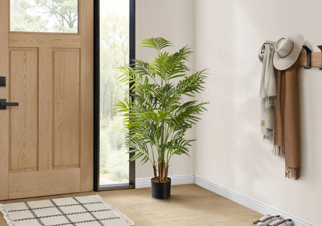 47" Tall, Artificial Plant, Areca Palm Tree, Indoor, Faux, Fake, Floor, Greenery, Potted, Real Touch, Decorative - Green / Black - Furniture Home Direct