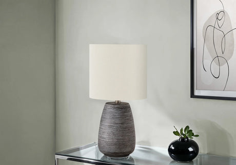 Lighting, Table Lamp, Ceramic, Contemporary - Gray / Cream - Furniture Home Direct