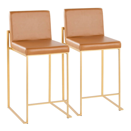 Fuji - Contemporary High Back Barstool (Set of 2) - Furniture Home Direct
