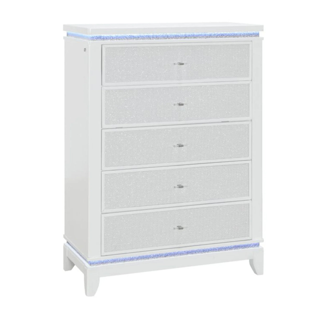 King Bedroom Set Modern Rubberwood Solid Wood Finish White - Furniture Home Direct