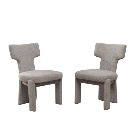 Armless Curved Back Accent Chairs Set of 2 Chenille