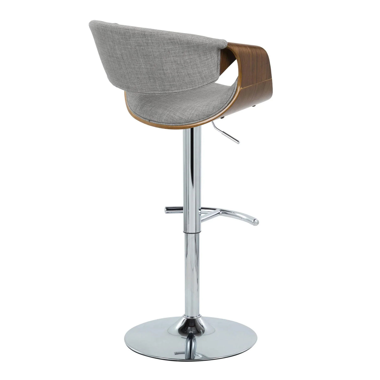 Curvo - Mid Century Modern Adjustable Barstool With Swivel With Rounded T Footrest (Set of 2) - Furniture Home Direct