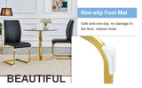 Dining Chairs Set of 2 Modern Gold Metal Frame Black - Furniture Home Direct