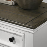 Bedroom Set King Bed Wood Dresser Antique White Gray - Furniture Home Direct