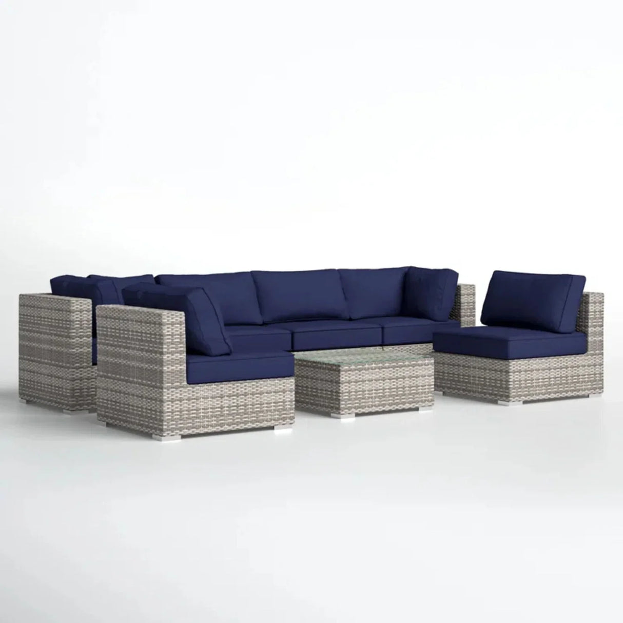 Seating Set With Cushions Handcrafted Wicker Design - Furniture Home Direct