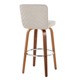 Henry - Contemporary Fixed Height Barstool With Swivel With Round Footrest (Set of 2) - Furniture Home Direct
