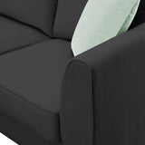 L Shaped Sectional Sofa with Ottoman and Cushions Black - Furniture Home Direct