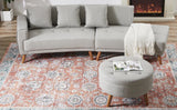 107 Inch Contemporary Sofa With Round Storage Ottoman Grey - Furniture Home Direct