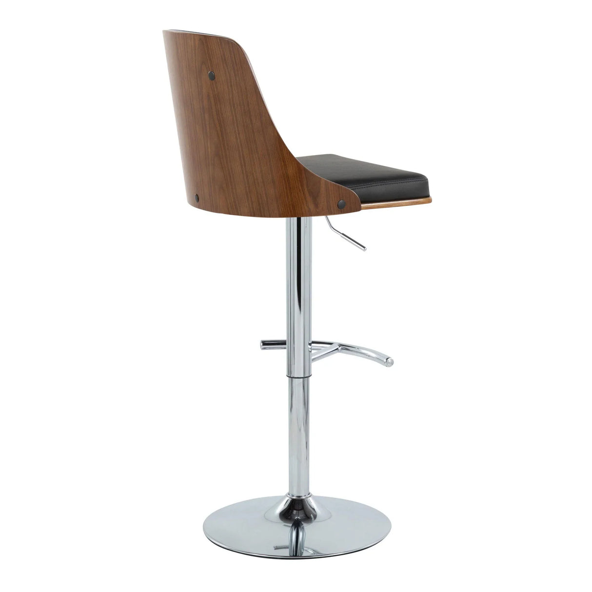 Gianna - Mid Century Modern Adjustable Barstool With Swivel With Rounded T Footrest (Set of 2) - Furniture Home Direct
