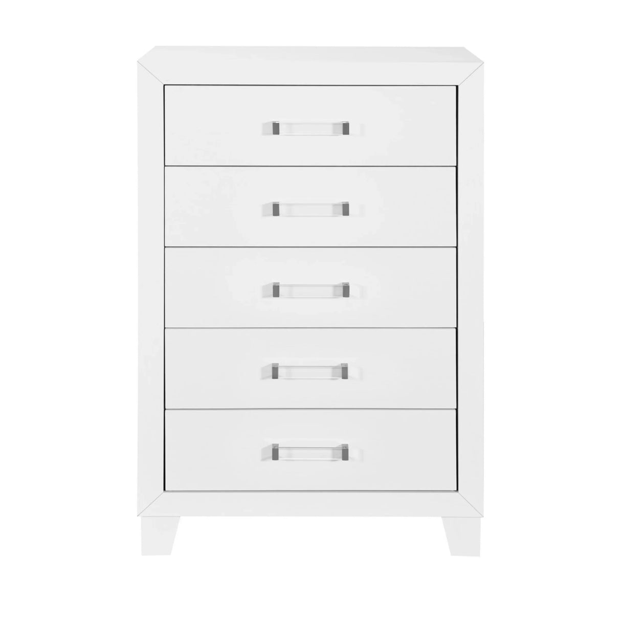 King Bed Set Contemporary Wood Dresser Nightstand White - Furniture Home Direct