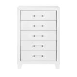 King Bed Set Contemporary Wood Dresser Nightstand White - Furniture Home Direct