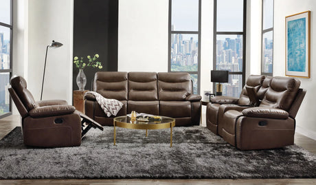 Aashi - Leather Gel Match Recliner Sofa - Brown - Furniture Home Direct